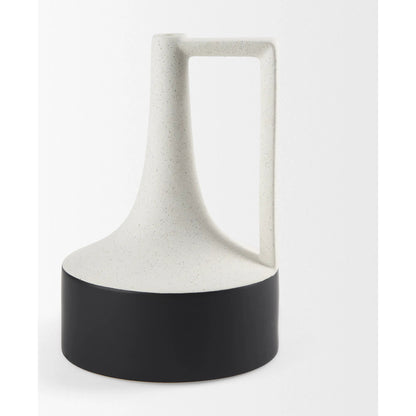 Burton White Jug Vase by Mercana in white. Made from ceramic in a modern style.