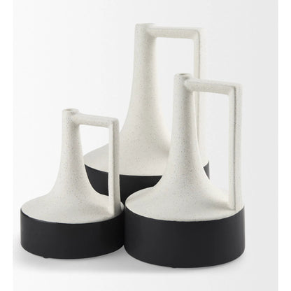 Burton White Jug Vase by Mercana in white. Made from ceramic in a modern style.