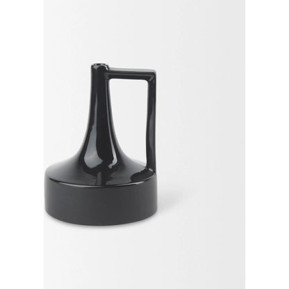 Burton Black Jug Vase by Mercana in black. Made from ceramic in a modern style.