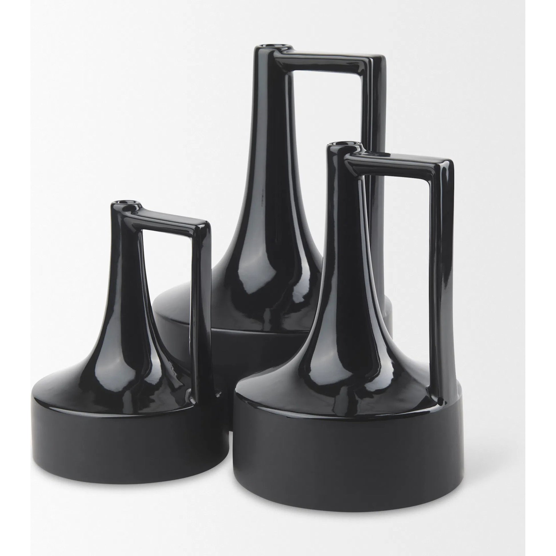 Burton Black Jug Vase by Mercana in black. Made from ceramic in a modern style.