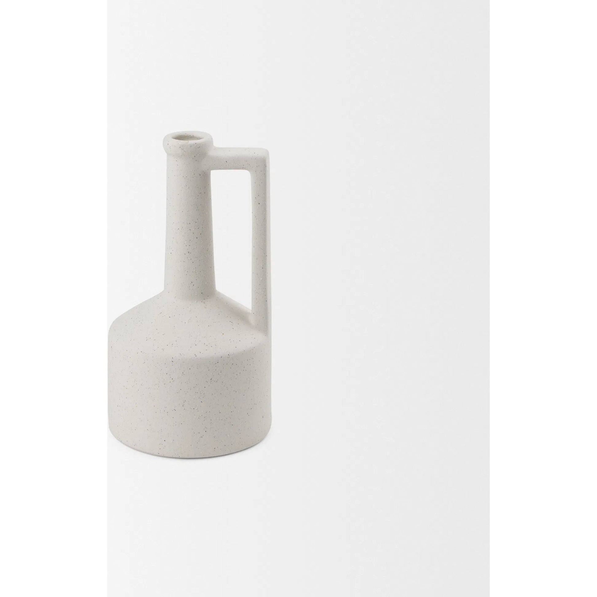 Burton White Jug Vase by Mercana in white. Made from ceramic in a modern style.