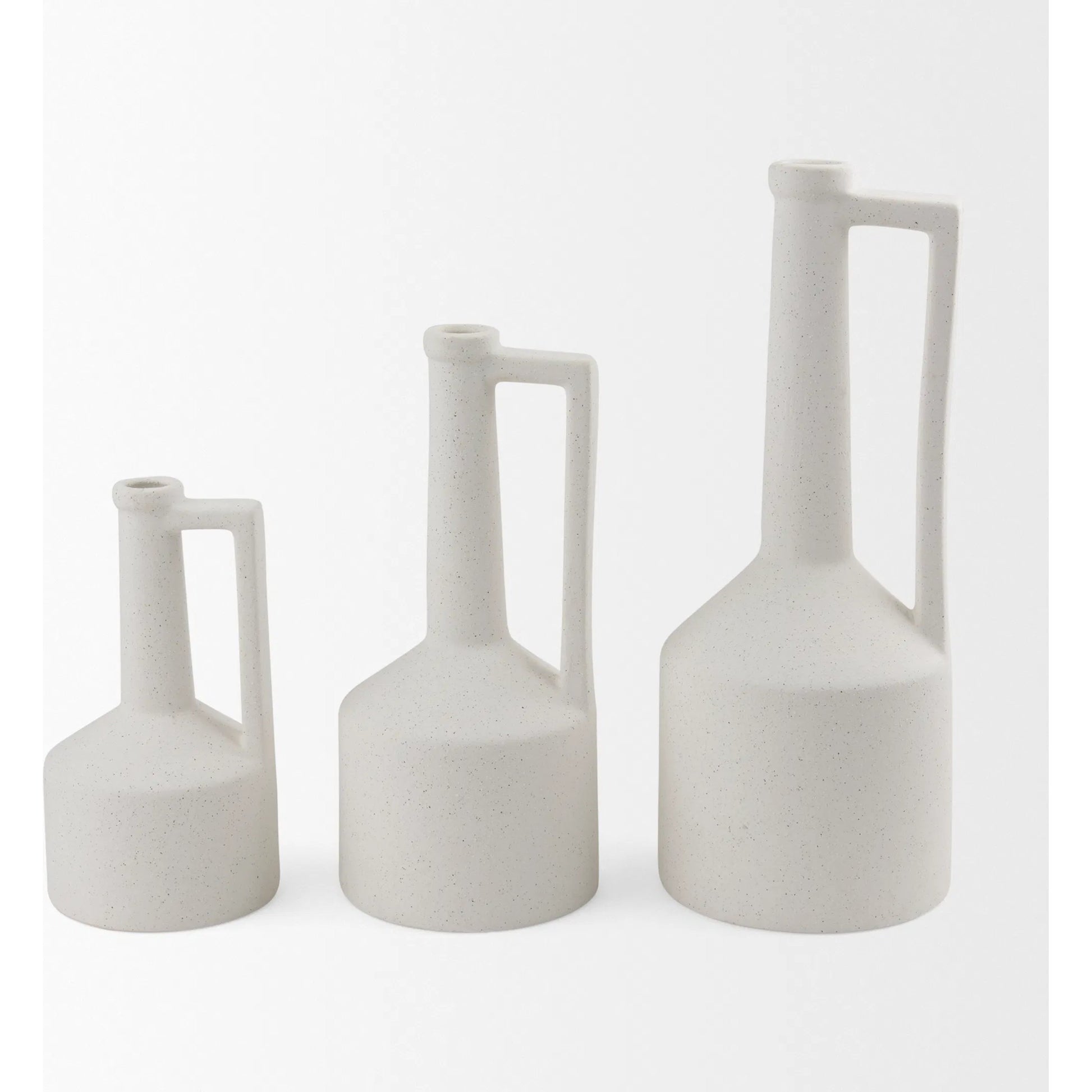 Burton White Jug Vase by Mercana in white. Made from ceramic in a modern style.