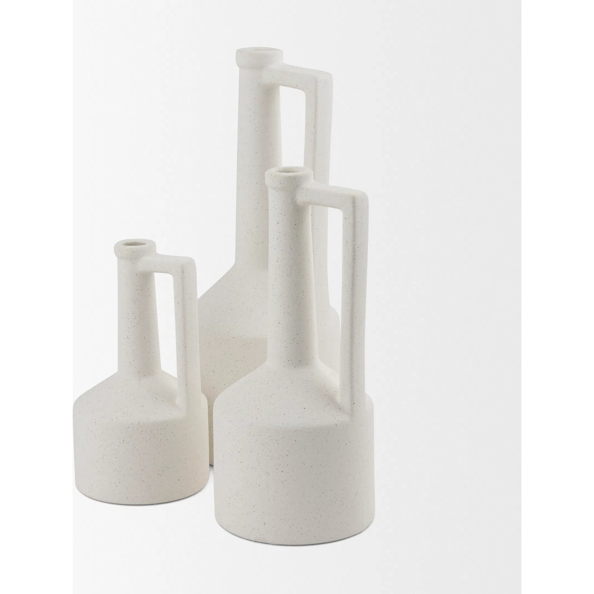 Burton White Jug Vase by Mercana in white. Made from ceramic in a modern style.
