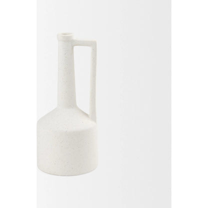 Burton White Jug Vase by Mercana in white. Made from ceramic in a modern style.