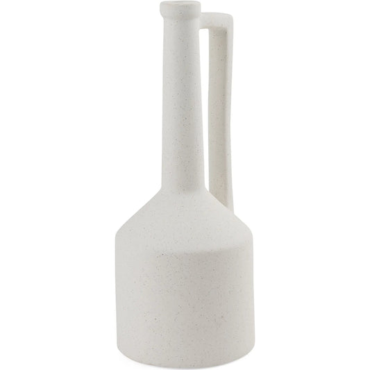 Burton White Jug Vase by Mercana in white. Made from ceramic in a modern style.