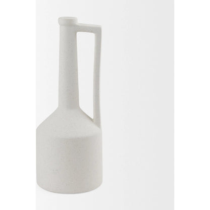 Burton White Jug Vase by Mercana in white. Made from ceramic in a modern style.