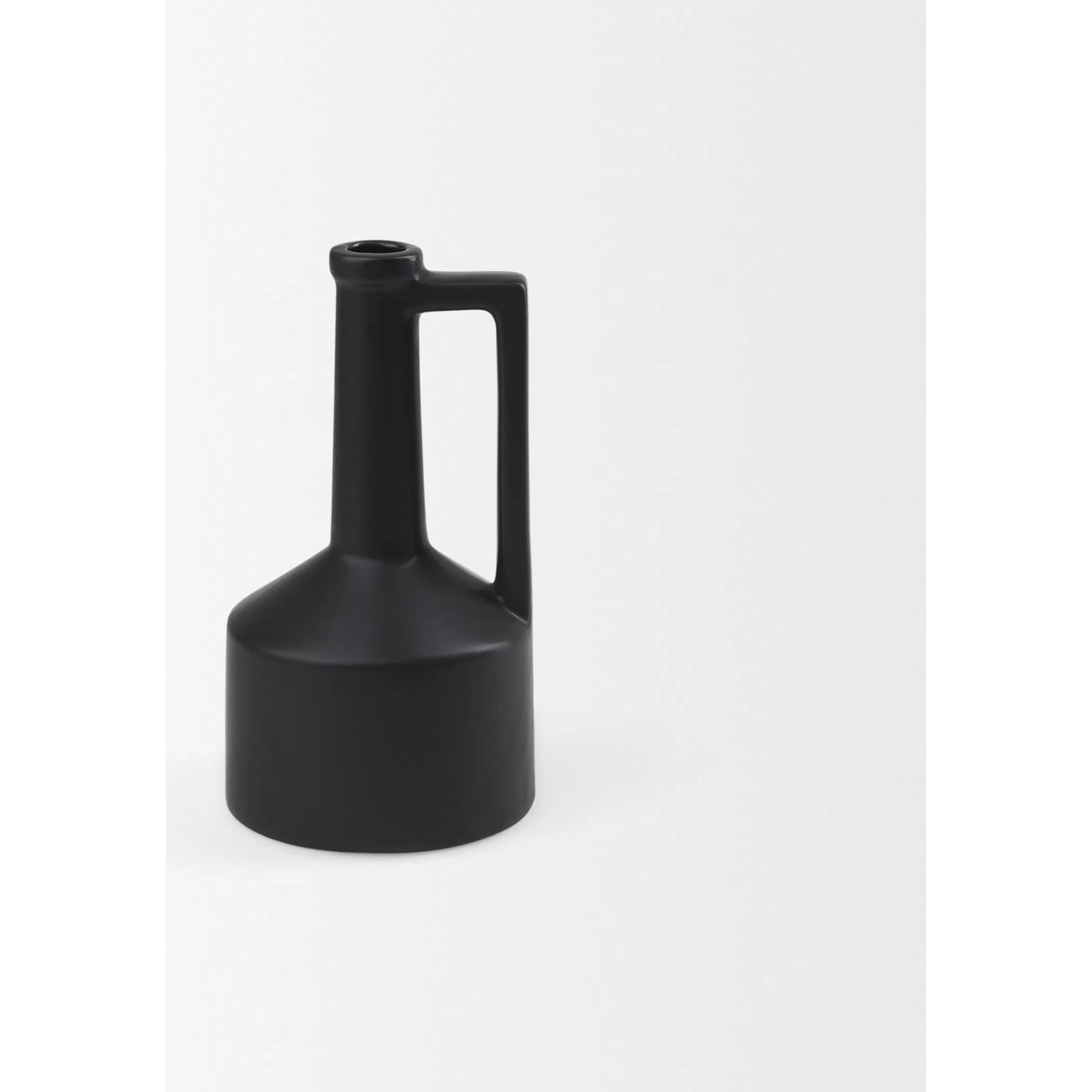 Burton Matte Black Jug Vase by Mercana in black. Made from ceramic in a modern style.