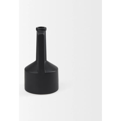 Burton Matte Black Jug Vase by Mercana in black. Made from ceramic in a modern style.