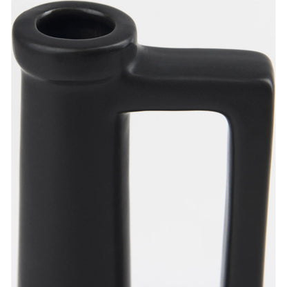 Burton Matte Black Jug Vase by Mercana in black. Made from ceramic in a modern style.