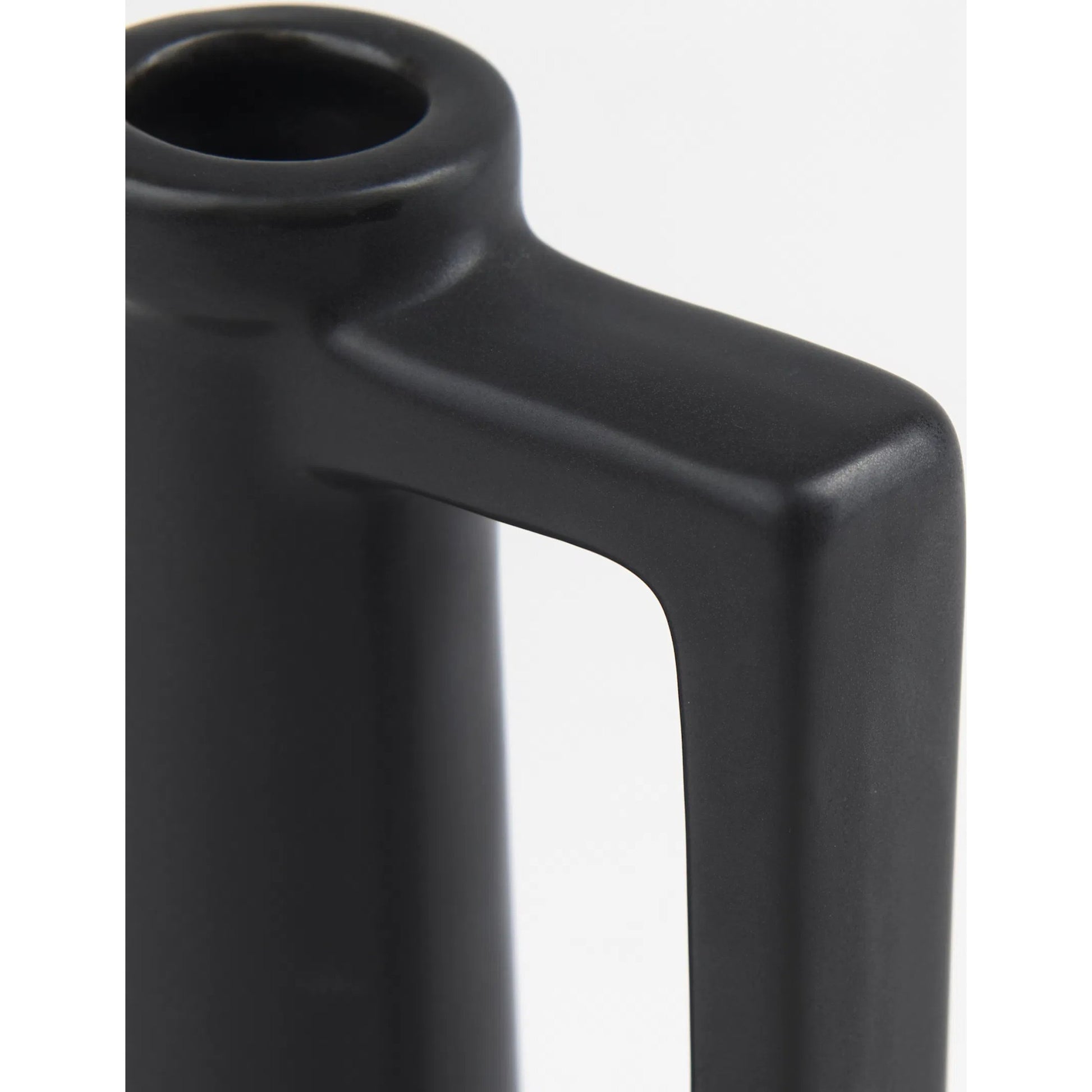 Burton Matte Black Jug Vase by Mercana in black. Made from ceramic in a modern style.