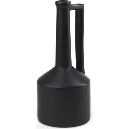 Burton Matte Black Jug Vase by Mercana in black. Made from ceramic in a modern style.