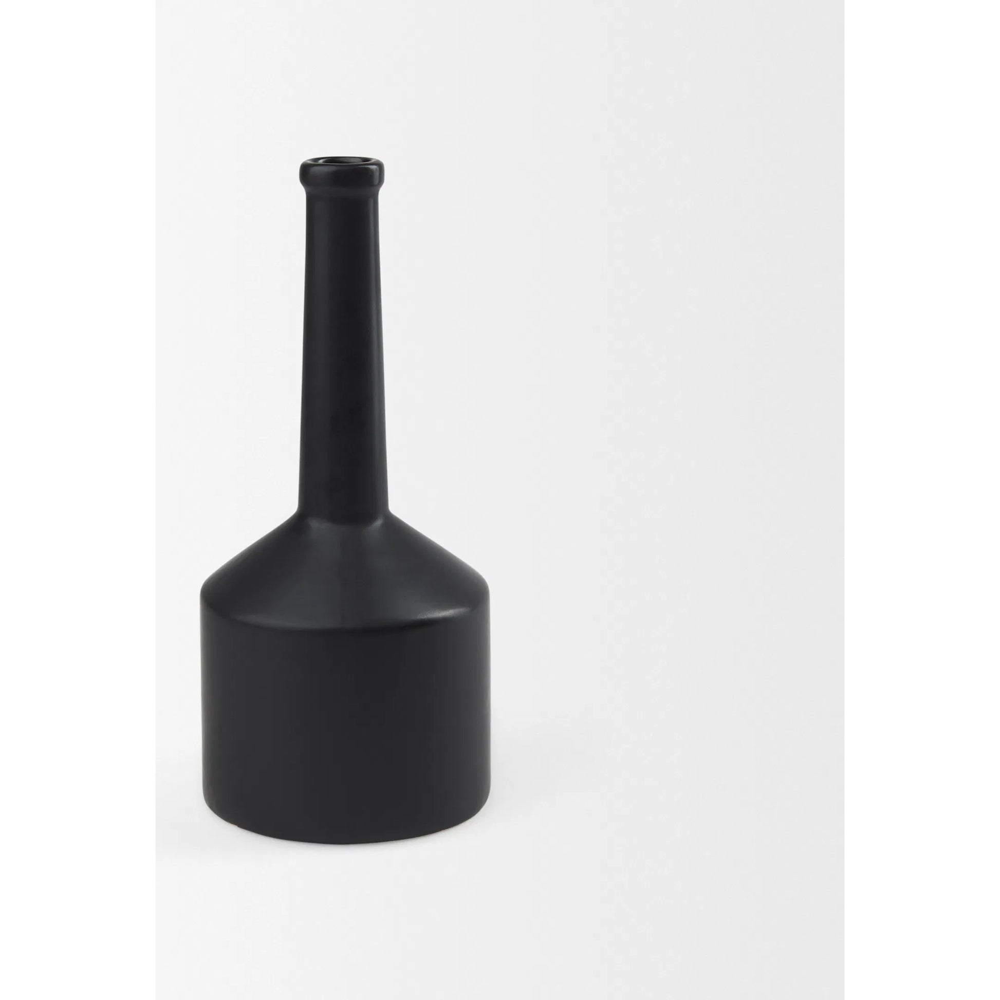 Burton Matte Black Jug Vase by Mercana in black. Made from ceramic in a modern style.