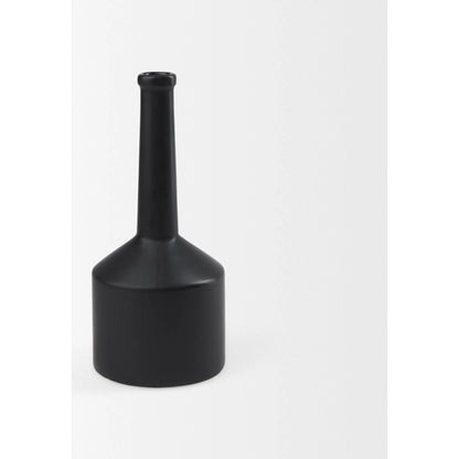 Burton Matte Black Jug Vase by Mercana in black. Made from ceramic in a modern style.