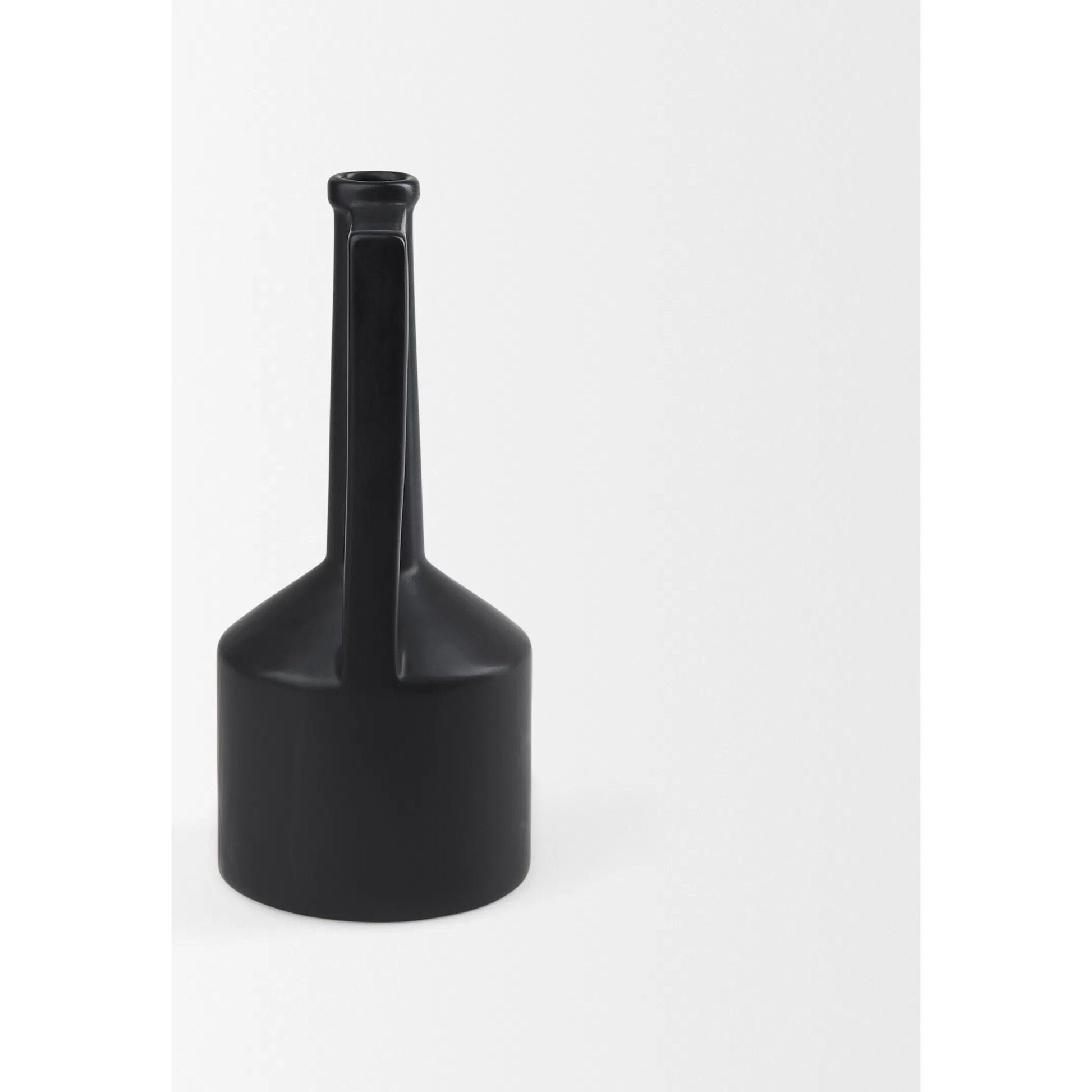 Burton Matte Black Jug Vase by Mercana in black. Made from ceramic in a modern style.