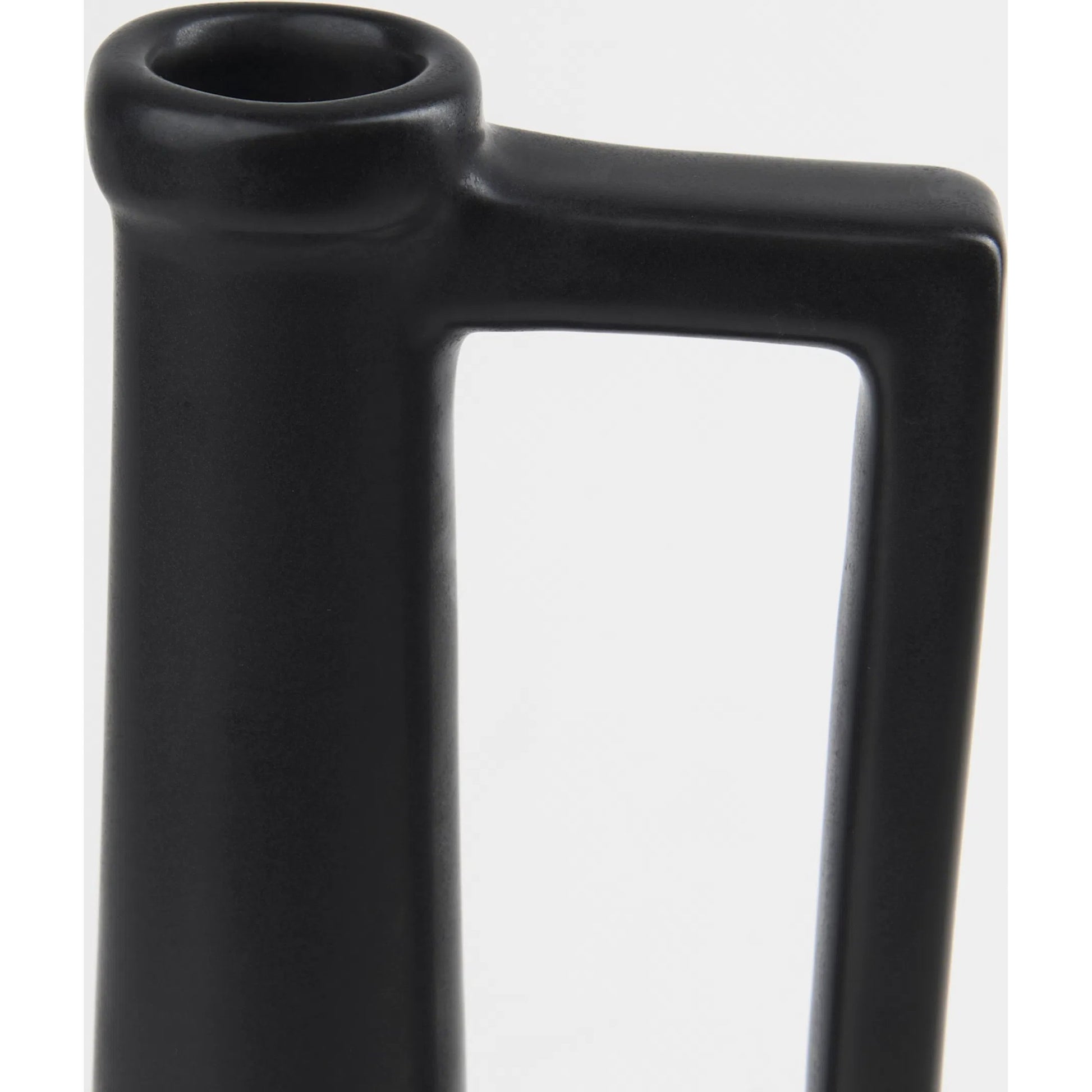 Burton Matte Black Jug Vase by Mercana in black. Made from ceramic in a modern style.