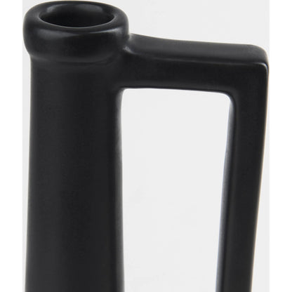 Burton Matte Black Jug Vase by Mercana in black. Made from ceramic in a modern style.