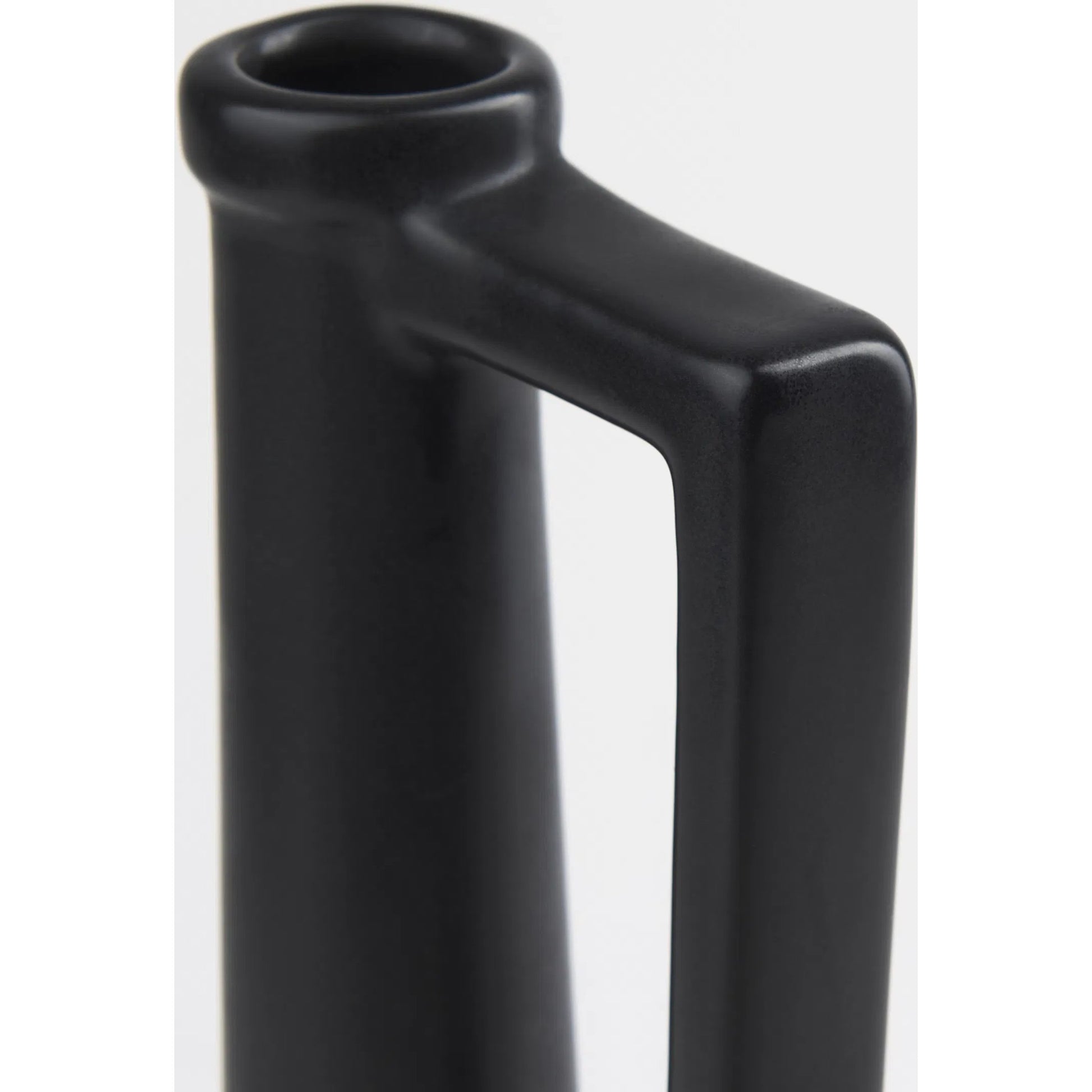 Burton Matte Black Jug Vase by Mercana in black. Made from ceramic in a modern style.