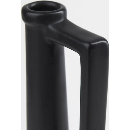 Burton Matte Black Jug Vase by Mercana in black. Made from ceramic in a modern style.