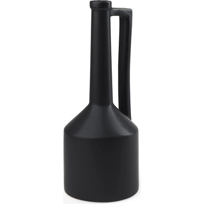 Burton Matte Black Jug Vase by Mercana in black. Made from ceramic in a modern style.