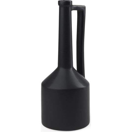 Burton Matte Black Jug Vase by Mercana in black. Made from ceramic in a modern style.