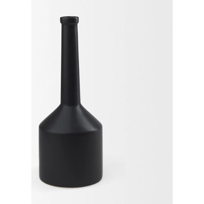 Burton Matte Black Jug Vase by Mercana in black. Made from ceramic in a modern style.