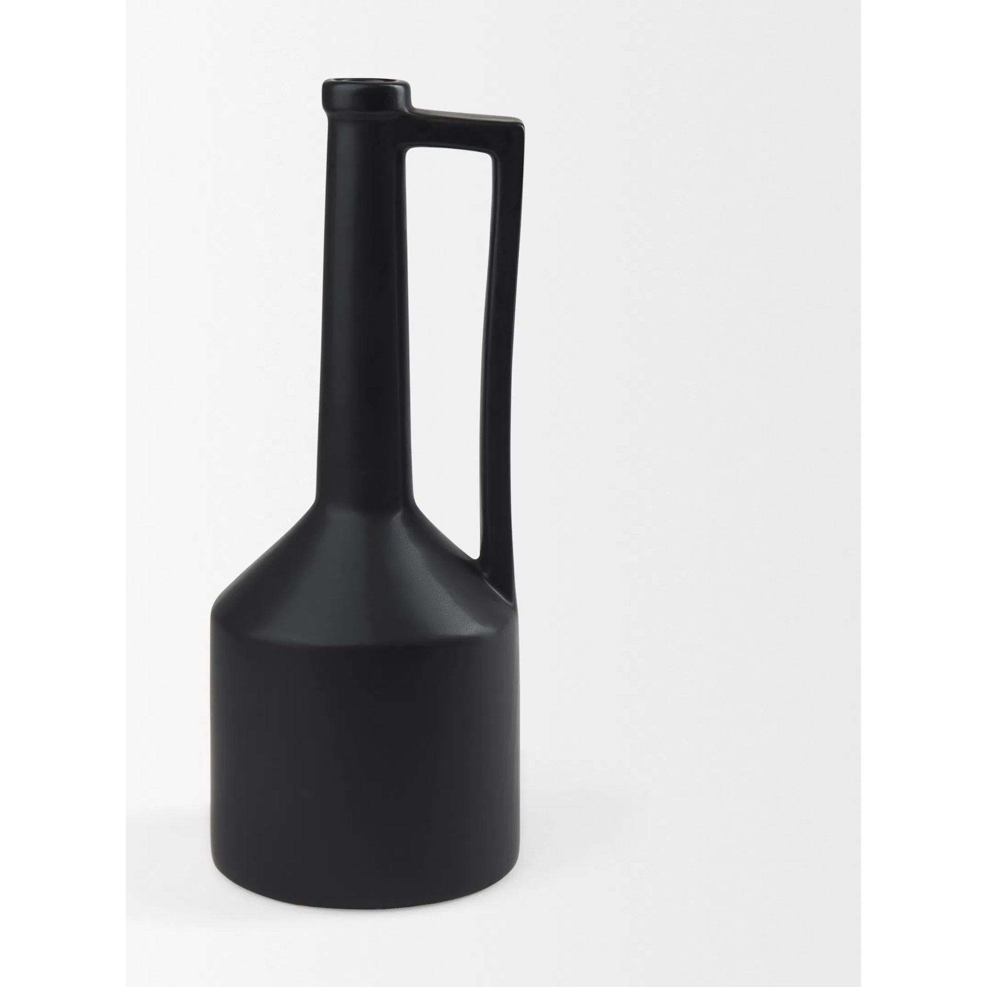 Burton Matte Black Jug Vase by Mercana in black. Made from ceramic in a modern style.