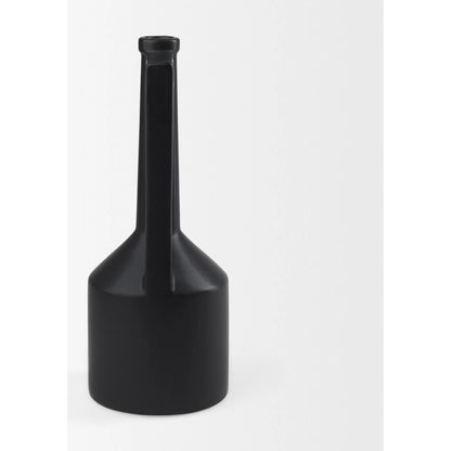 Burton Matte Black Jug Vase by Mercana in black. Made from ceramic in a modern style.