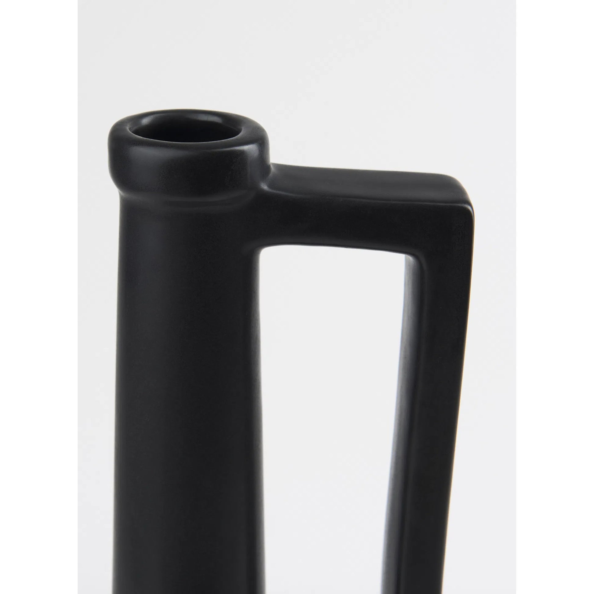Burton Matte Black Jug Vase by Mercana in black. Made from ceramic in a modern style.