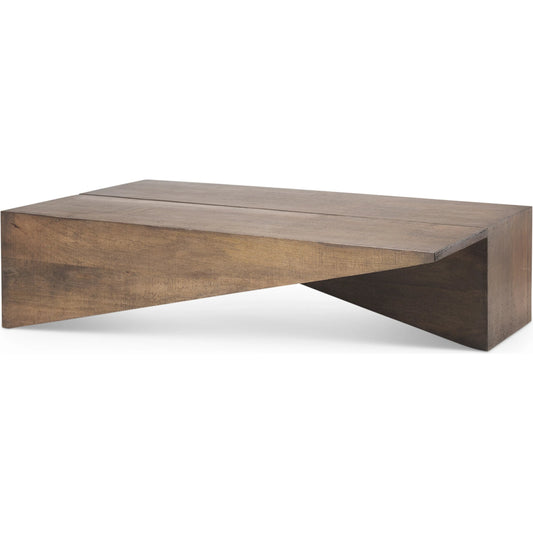 West Angle Coffee Table by Mercana in brown. Made from solid wood in a unique style.