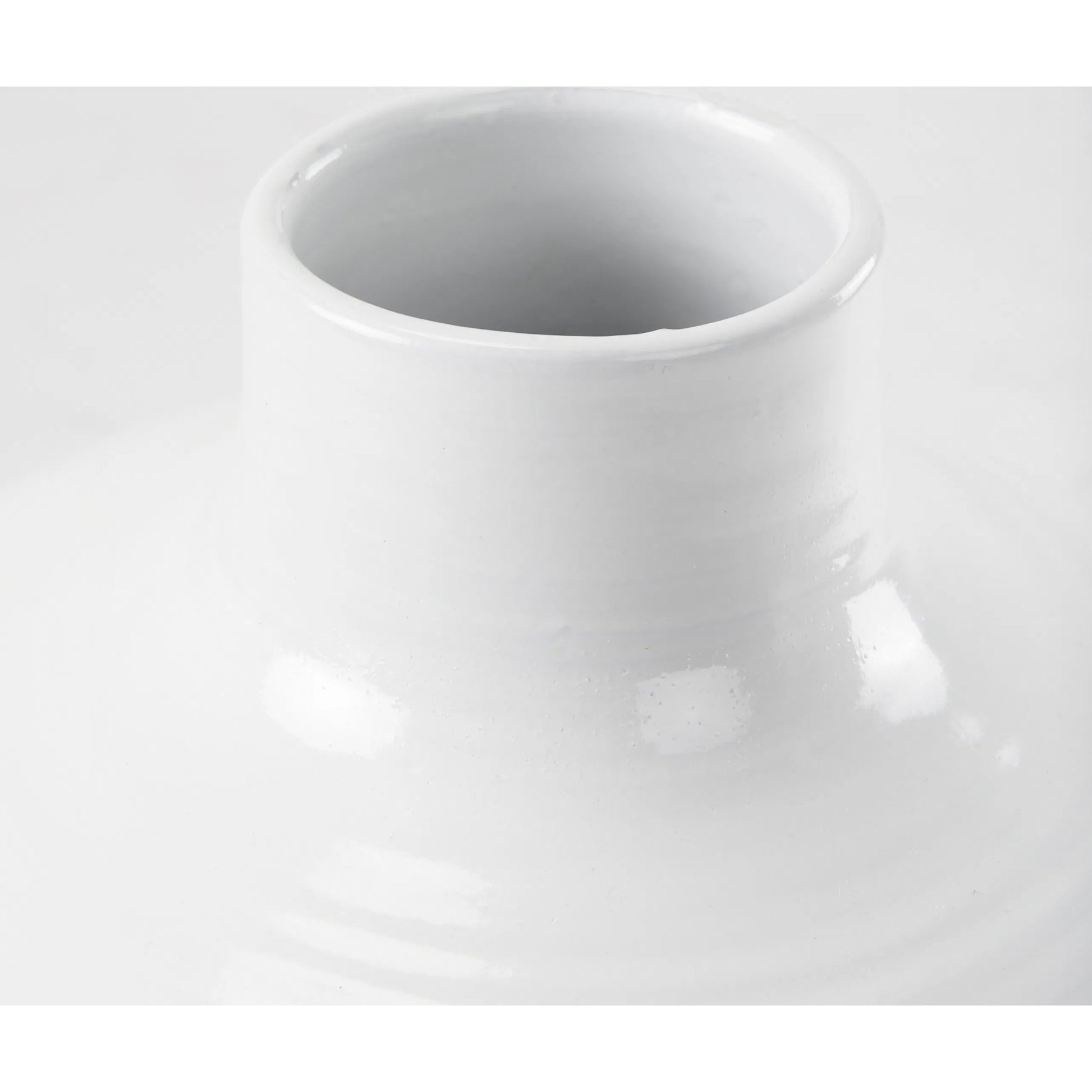 Amos Color Blocked Floor Vase by Mercana in white. Made from ceramic in a transitional style.