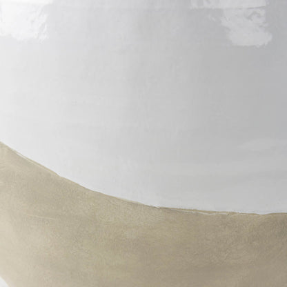 Amos Color Blocked Floor Vase by Mercana in white. Made from ceramic in a transitional style.