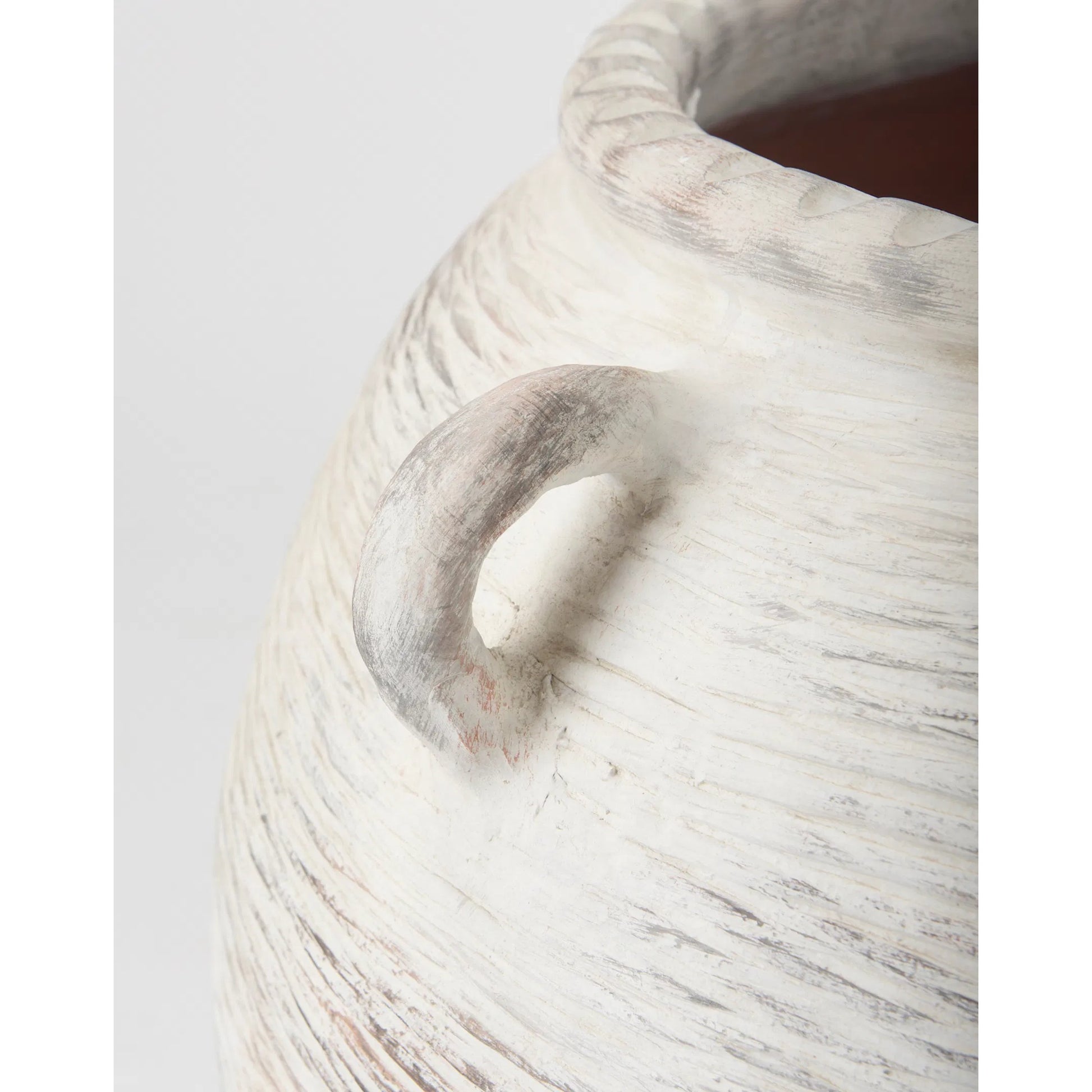 Misha Floor Vase by Mercana in cream. Made from ceramic in a rustic style.