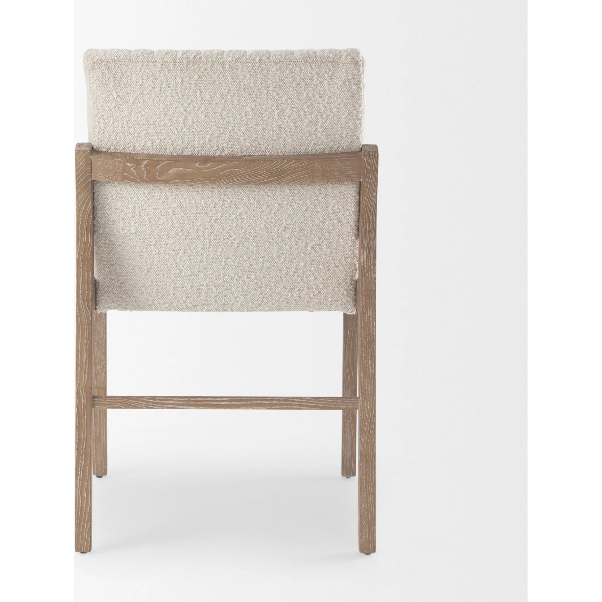 Tahoe Dining Chair by Mercana in cream, dark brown. Made from fabric in a unique style.