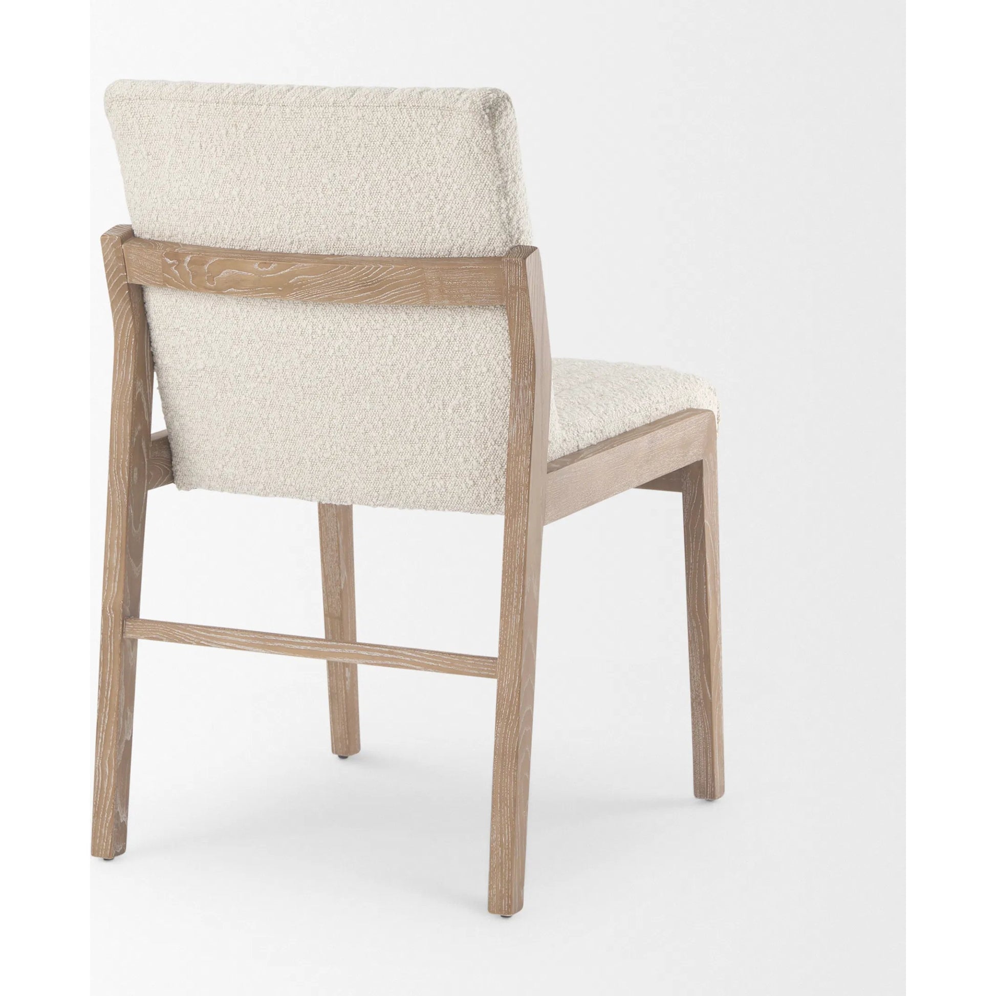 Tahoe Dining Chair by Mercana in cream, dark brown. Made from fabric in a unique style.