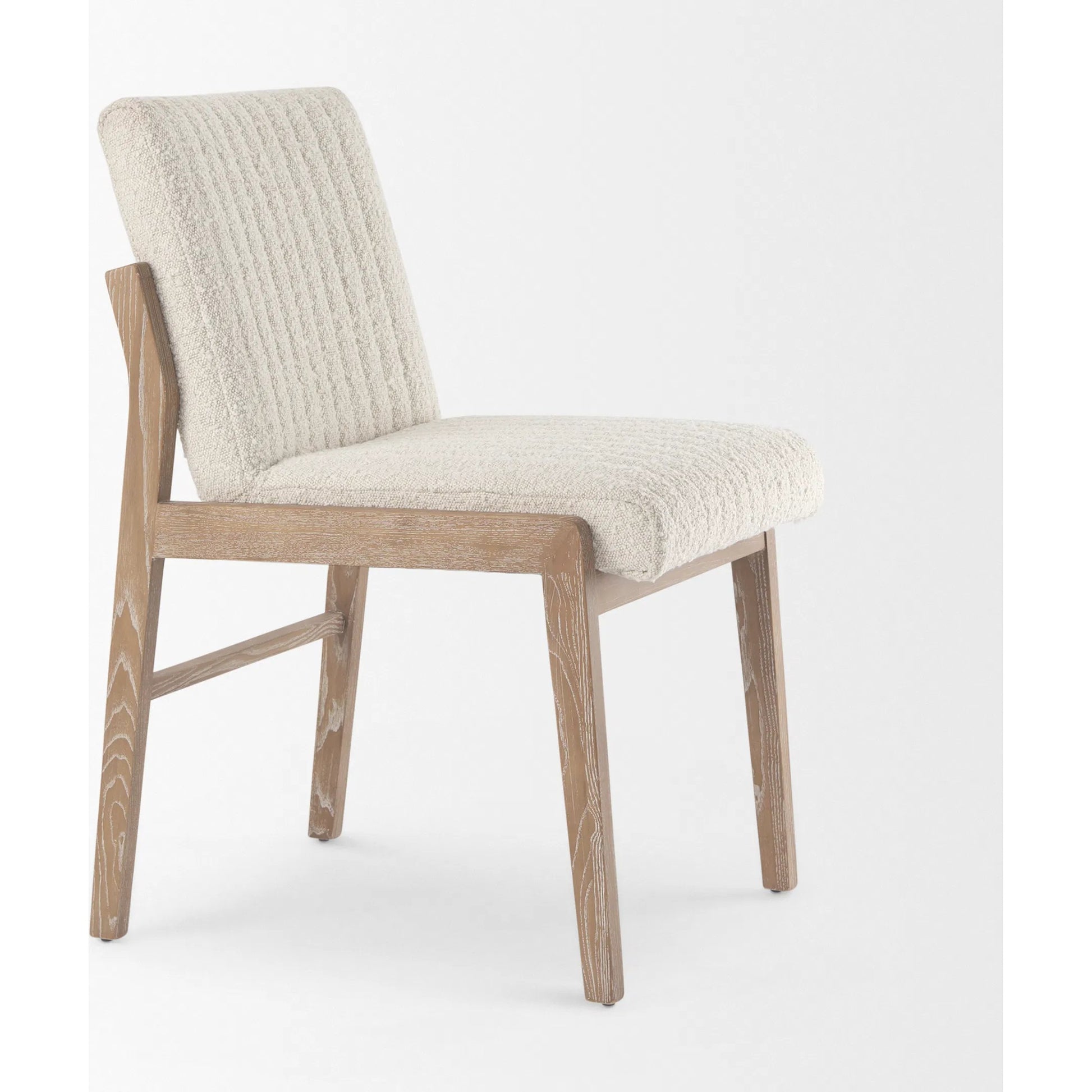 Tahoe Dining Chair by Mercana in cream, dark brown. Made from fabric in a unique style.