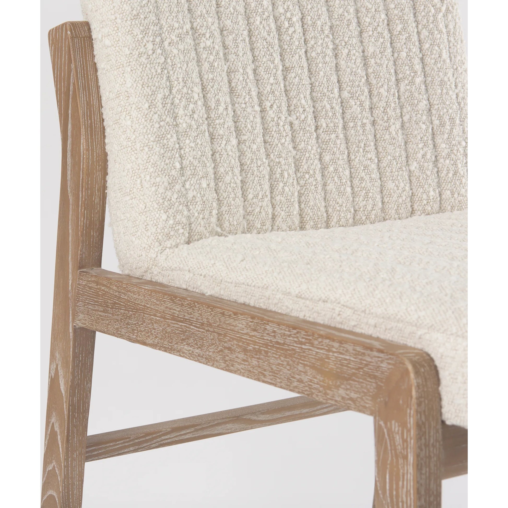 Tahoe Dining Chair by Mercana in cream, dark brown. Made from fabric in a unique style.