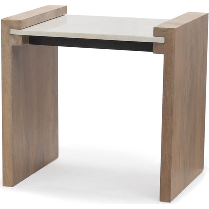 Athens Accent Table by Mercana in brown. Made from solid wood in a transitional style.