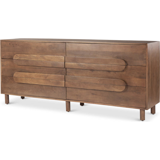 Astrid Sideboard by Mercana in medium brown. Made from solid wood in a unique style.