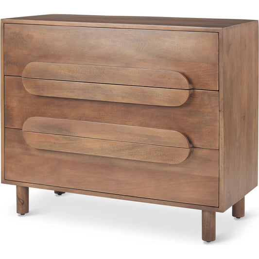 Astrid Accent Cabinet by Mercana in medium brown. Made from solid wood in a unique style.