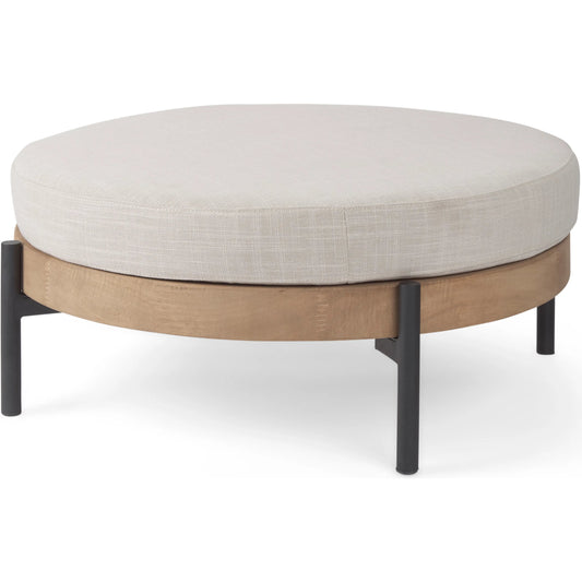 Colburne Ottoman by Mercana in cream. Made from wood in a unique style.
