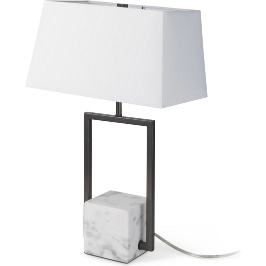 Peyton Lamp by Mercana in black, white. Made from marble in a unique style.