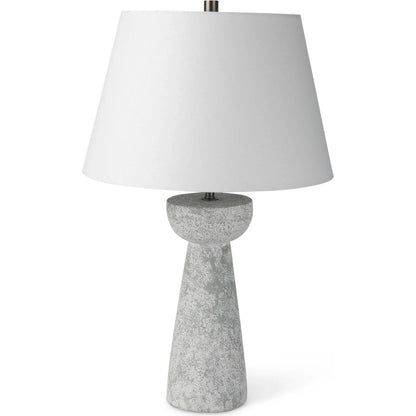 Julia Table Lamp by Mercana in gray. Made from concrete in a modern style.