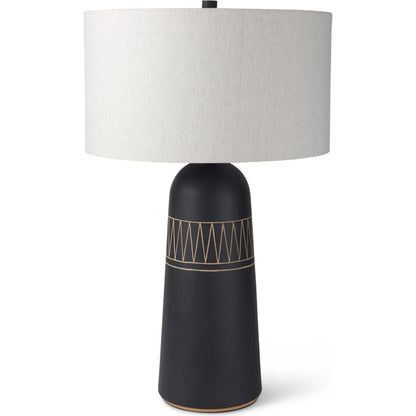 Javier Table Lamp by Mercana in black. Made from ceramic in a modern style.