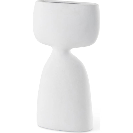 Rylee White Vase by Mercana in white. Made from ceramic in a unique style.