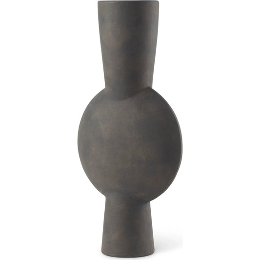 Kaz Earthy Brown Vase by Mercana in gray. Made from ceramic in a unique style.