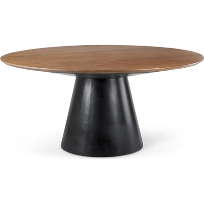 Mitchell Dining Table by Mercana in black. Made from solid wood in a transitional style.