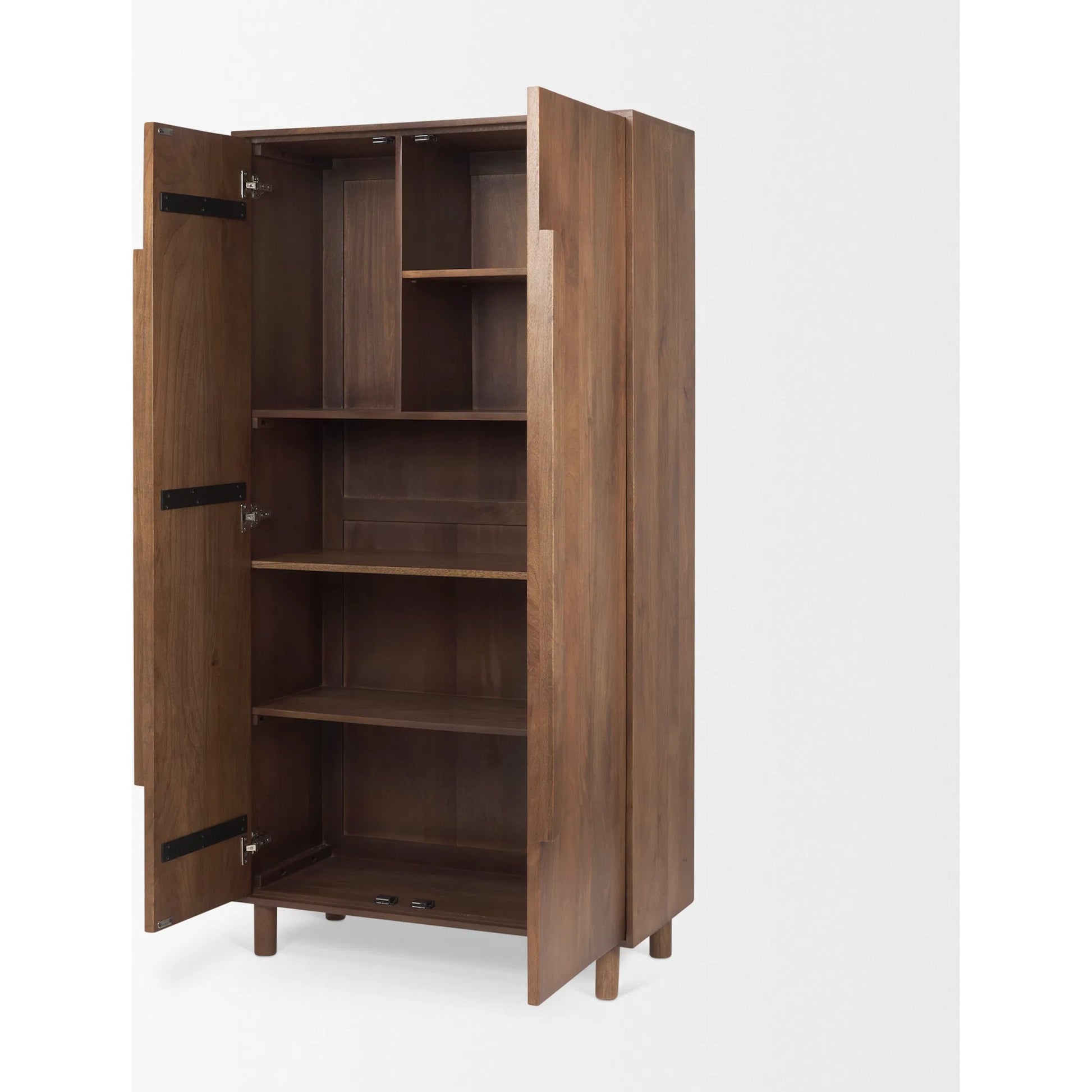 Astrid Cabinet by Mercana in medium brown. Made from solid wood in a transitional style.