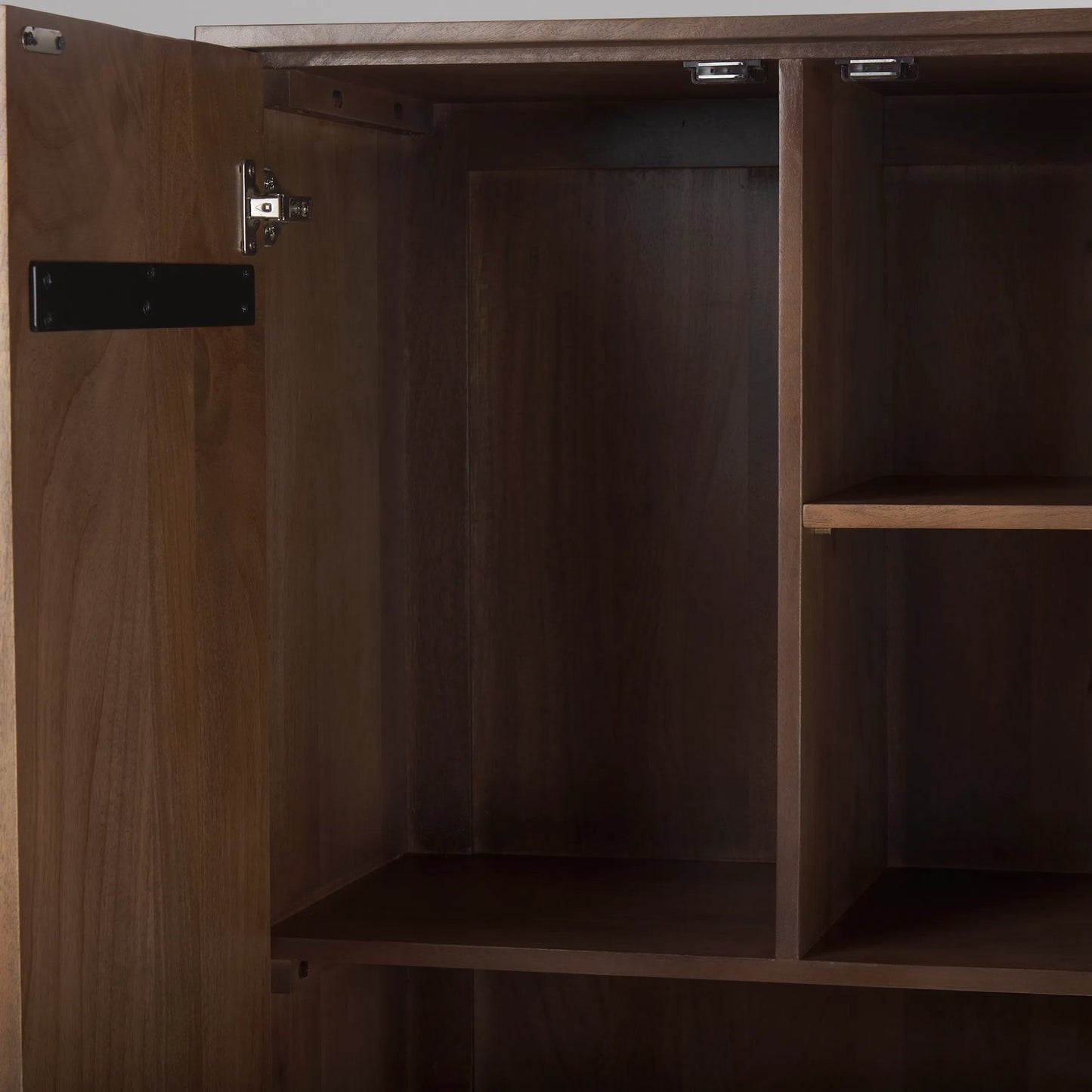 020 SI-2369911 | Closeup | Astrid Cabinet by Mercana in medium brown. Made from solid wood in a transitional style.