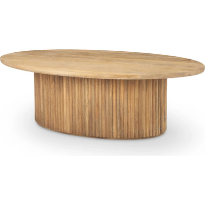 Terra Oval Coffee Table by Mercana. Made from solid wood in a traditional style.