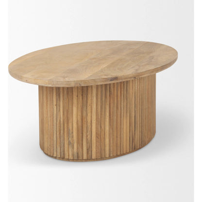 Terra Oval Coffee Table by Mercana. Made from solid wood in a traditional style.